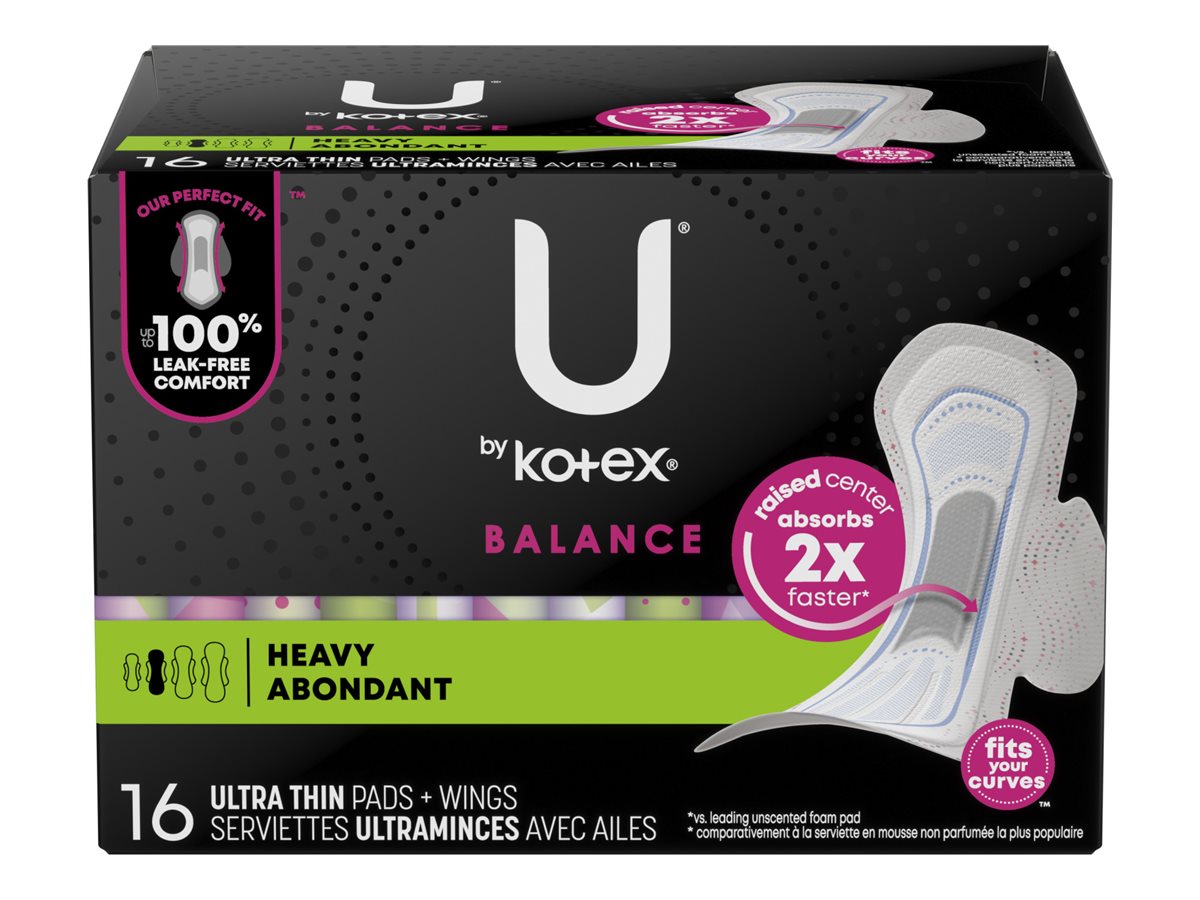 U by Kotex Balance Ultra Thin Sanitary Pad - 16 Count