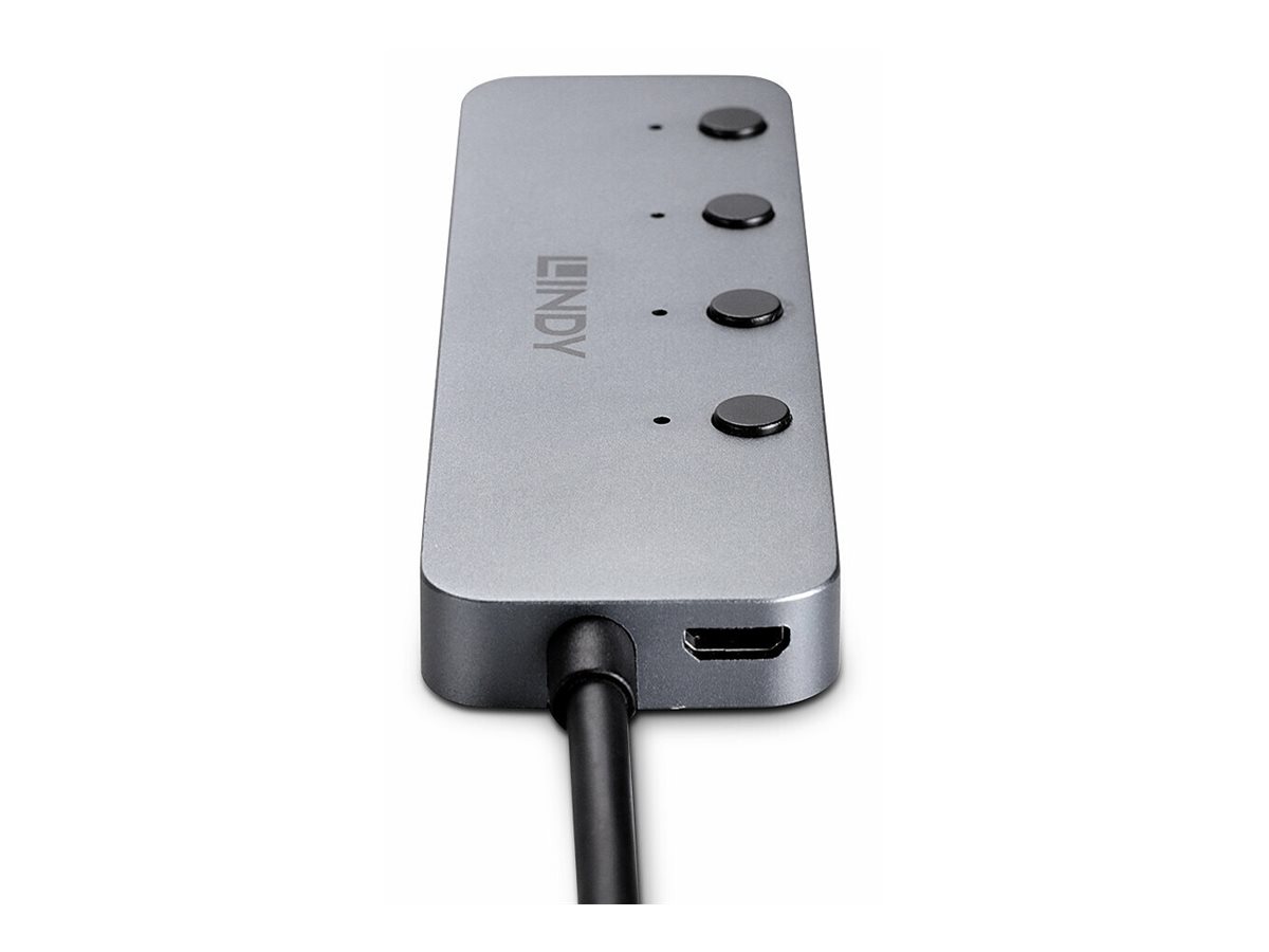 LINDY 4 Port USB 3.2, Type C, Hub, with On/Off Switches