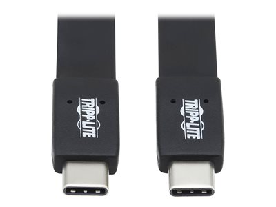 Tripp Lite USB-A to USB C Cable Flat USB 2.0 M/M Thunderbolt 3 Black 3ft -  USB-C cable - USB to 24 pin USB-C - 3 ft