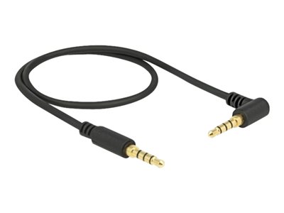 DELOCK Klinkenkabel 3.5mm 4Pin-St > St gewinkelt 0.5m schwar