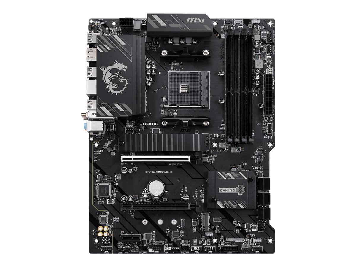 MSI B550 GAMING WIFI6E motherboard ATX Socket AM4 AMD Product shot Front 79875