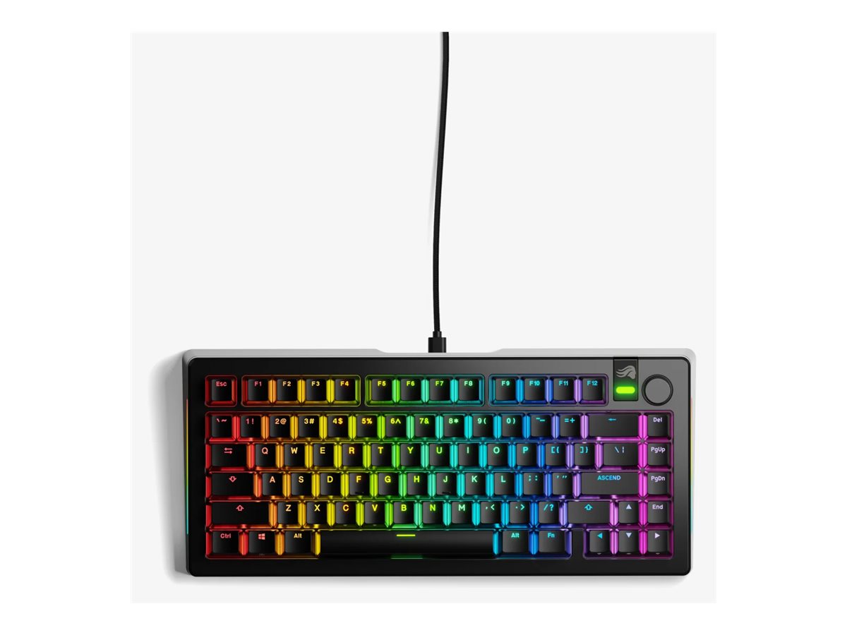 Glorious GMMK3 PRO keyboard prebuilt 75% QWERTY US black Input Product shot Right side 77650
