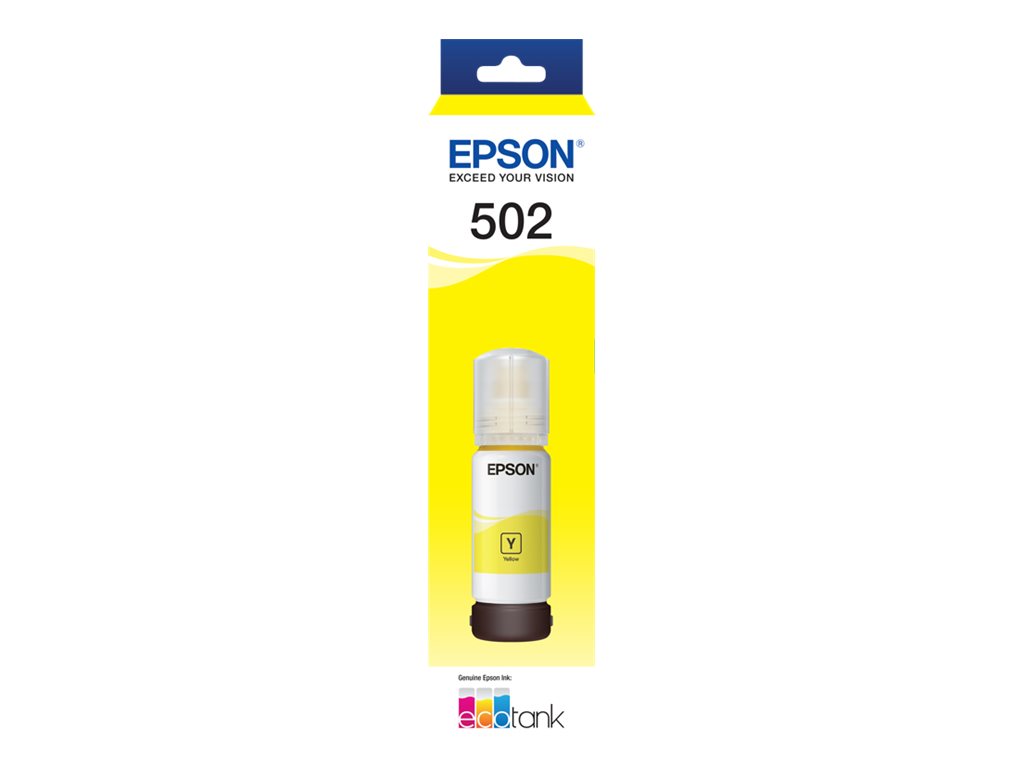 Epson 502 yellow original ink Package view Front 79675