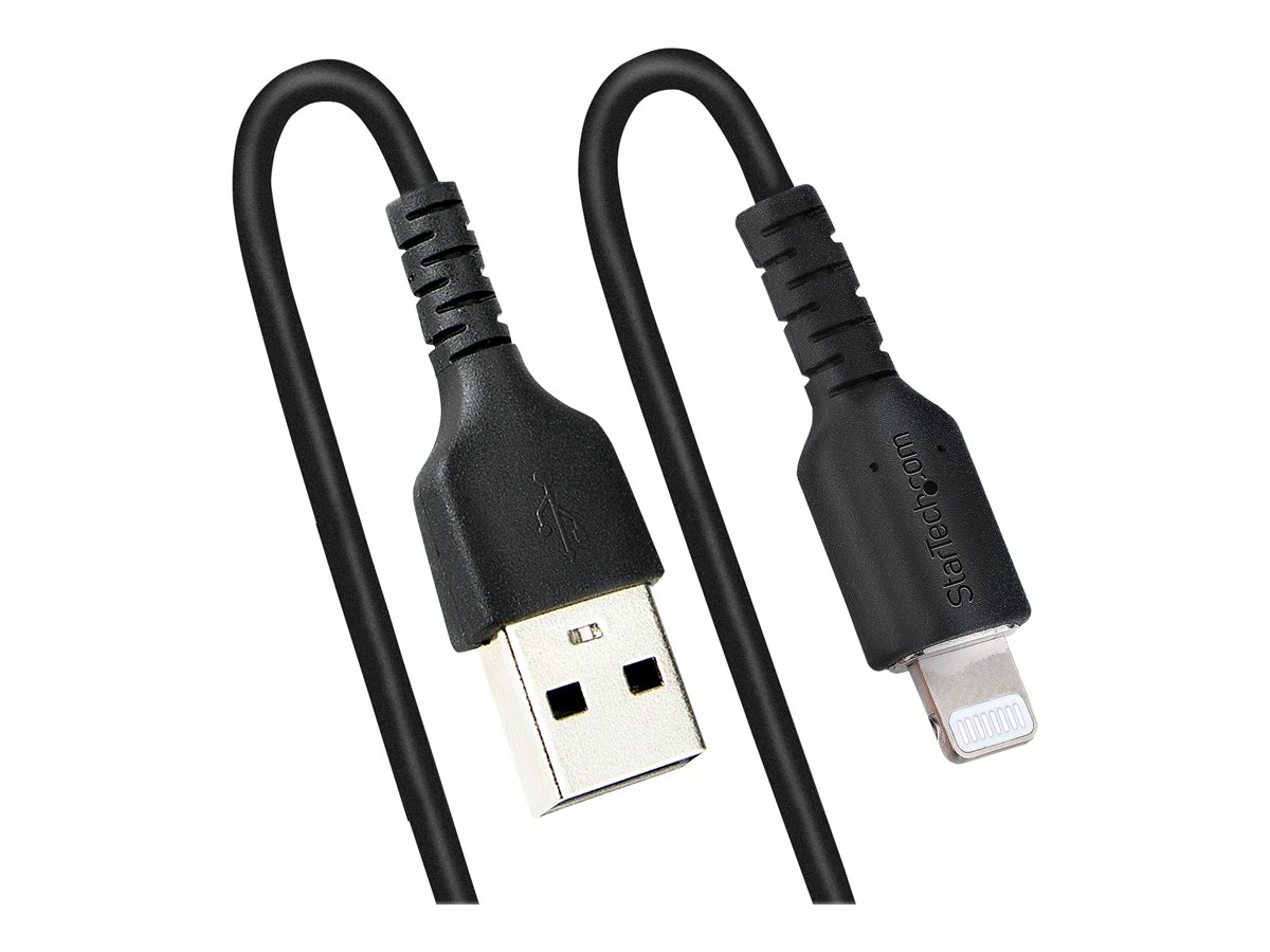 StarTech.com 50cm (20in) USB to Lightning Cable, MFi Certified, Coiled iPhone Charger Cable, Black, Durable and Flexible TPE Jacket Aramid Fiber, Heavy Duty Coil Charging Cable - Rugged USB Lightning Cable - kabel Lightning - Lightning / USB - 50 cm – foto 8