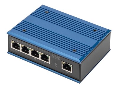 DIGITUS Switch Ind. 4-Port Gigabit 30W PoE Unmanaged blau - DN-651120