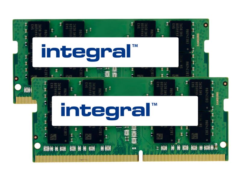 An image of Integral - DDR4 - kit - 32 GB: 2 x 16 GB - SO-DIMM 260-pin - 2666 MHz / PC4-21300 - unbuffered