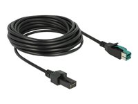 DeLOCK 8 pin USB PlusPower (12 V) (male) - 8-pins (2x4) PoweredUSB Remote Side (male) Sort 5m Forstærket USB kabel