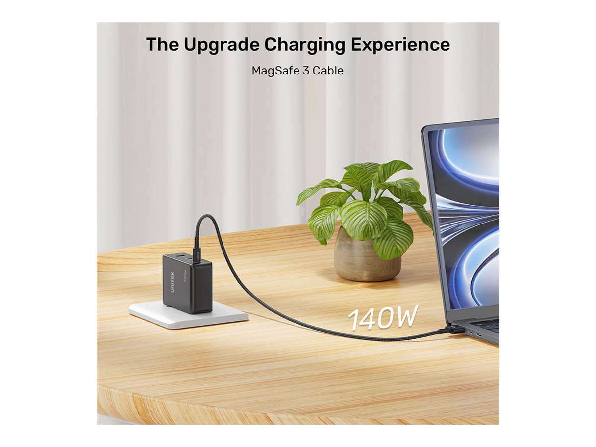 Unitek magnetic charging cable USB-C to MagSafe 3 2 Usage / lifestyle Close-up 72102