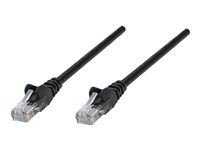 Intellinet Network Patch Cable, Cat5e, 0.5m, Black, CCA, U/UTP, PVC, RJ45, Gold Plated Contacts, Snagless, Booted, Polybag CAT 5e Ikke afskærmet parsnoet (UTP) 45cm Patchkabel Sort