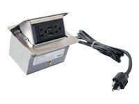 Wiremold Cord Ended deQuorum Single Flip-Up Unit with USB