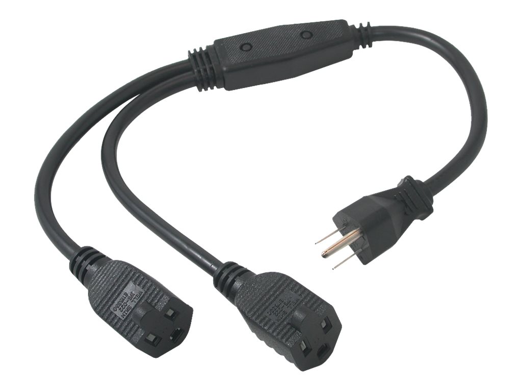 C2G 18in 1-to-2 Power Cord Splitter