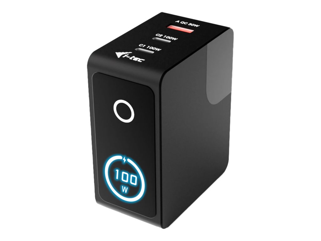 I-TEC 100W Intelligent Multiport USB Charger, 2x USB-C, 1x USB-A, LCD display