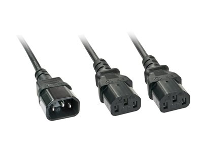 LINDY 2m IEC C14 to 2x IEC C13 Y Cable