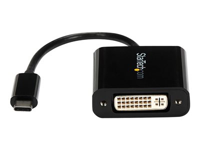 StarTech.com USB C to DVI Adapter - Black - 1920x1200 - USB Type C Video Converter for Your DVI D Display / Monitor / Projector (CDP2DVI)