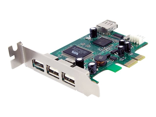 Image of StarTech.com 4 Port PCI Express Low Profile High Speed USB Card - PCIe USB 2.0 Card - PCI-E USB 2.0 Card (PEXUSB4DP) - USB adapter - PCIe - 4 ports