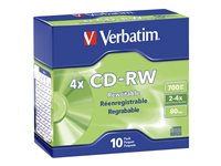 Verbatim 10 x CD-RW 700 MB (80min) 2x 4x slim jewel case