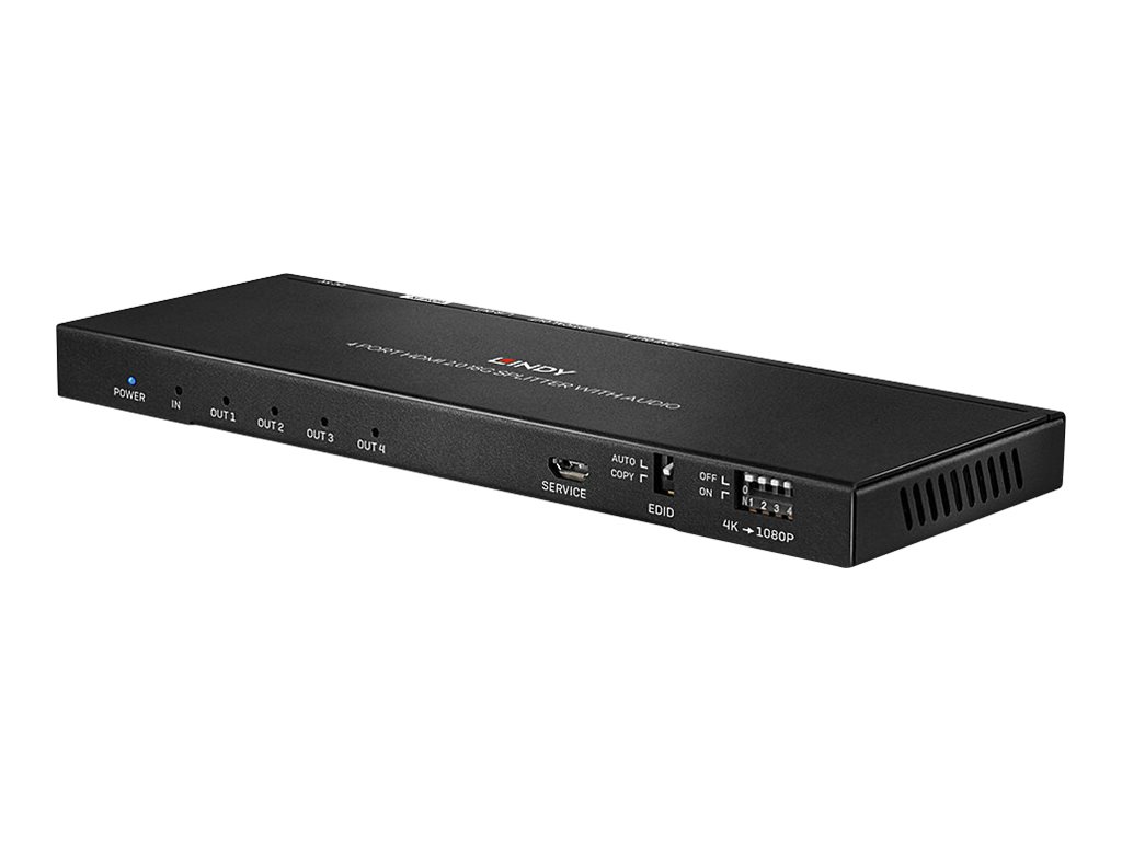 Splitter HDMI 18G avec Audio & Downscaling, 4 Ports