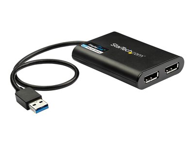 StarTech.com USB 3.0 to Dual DisplayPort Adapter 4K 60Hz, DisplayLink Certified, Video Converter with External Graphics Card