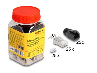 DELOCK RJ45 Modularer Stecker Cat.6A, Cat.7 25er Set
