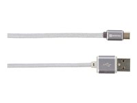 SKROSS Steel Line USB-kabel 1m Sølv