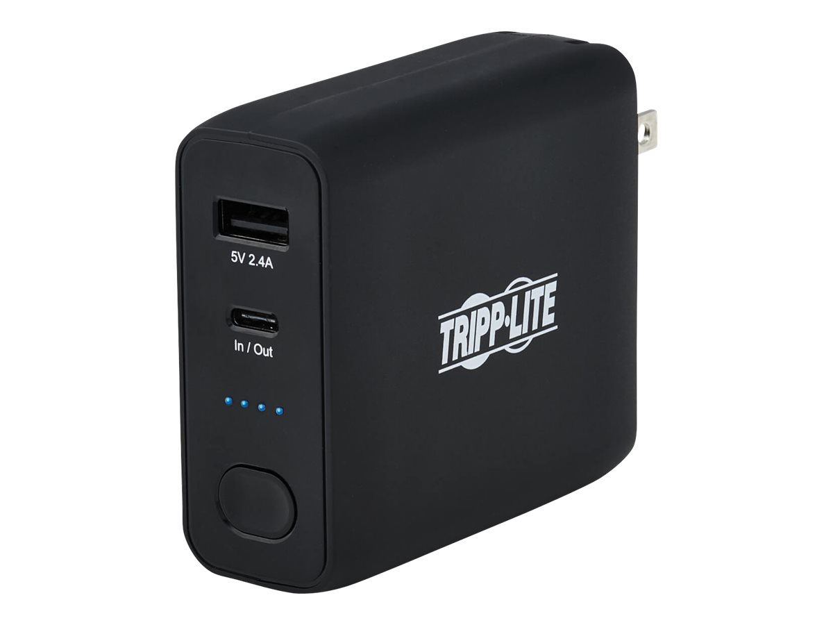 Tripp Lite Mobile Power Bank and USB Battery Wall Charger Combo Portable 5000mAh 2-Port