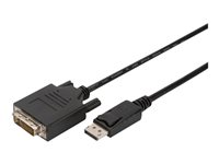 DIGITUS Adapter 24+1 pin digital DVI han -> 20 pin DisplayPort han 3 m Sort