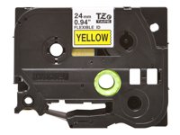 Ruban TZ laminé flexible 24mm Noir/Jaune