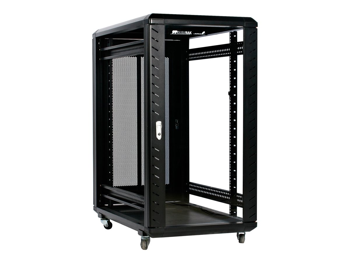 StarTech.com 22U Server Rack Cabinet with secure locking door - 4 Post Adjustable Depth (5.5" to 28.7") - 1768 lb capacity - 19 inch Portable Network Equipment Enclosure on wheels/casters (RK2236BKF) - rozvaděč stojanový - 22U – foto 8
