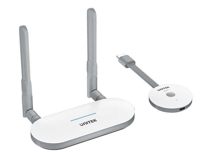 Unitek transmitter and receiver wireless video/audio extender Product shot Left-angle 79450