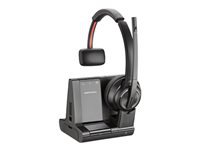Poly Savi 8210 Office - Savi 8200 series - headset - on-ear - DECT / Bluetooth - wireless - active noise canceling - black - Google Meet Certified, Works With Chromebook Certified