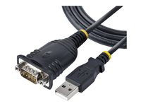 StarTech 3ft (1m) USB to Serial Cable, DB9 Male RS232 to USB Converter, USB to Serial Adapter for PLC/Printer/Scanner/Network