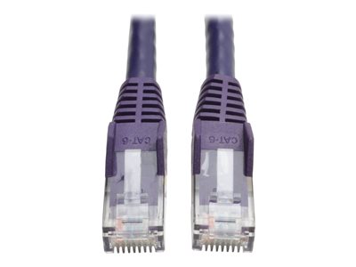 Eaton Tripp Lite Series Cat6 Gigabit Snagless Molded (UTP) Ethernet Cable (RJ45 M/M), PoE, Purple, 50 ft. (15.24 m)