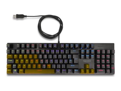 DELOCK USB Gaming Tastatur 1,6m mit RGB Beleuchtung, schwarz