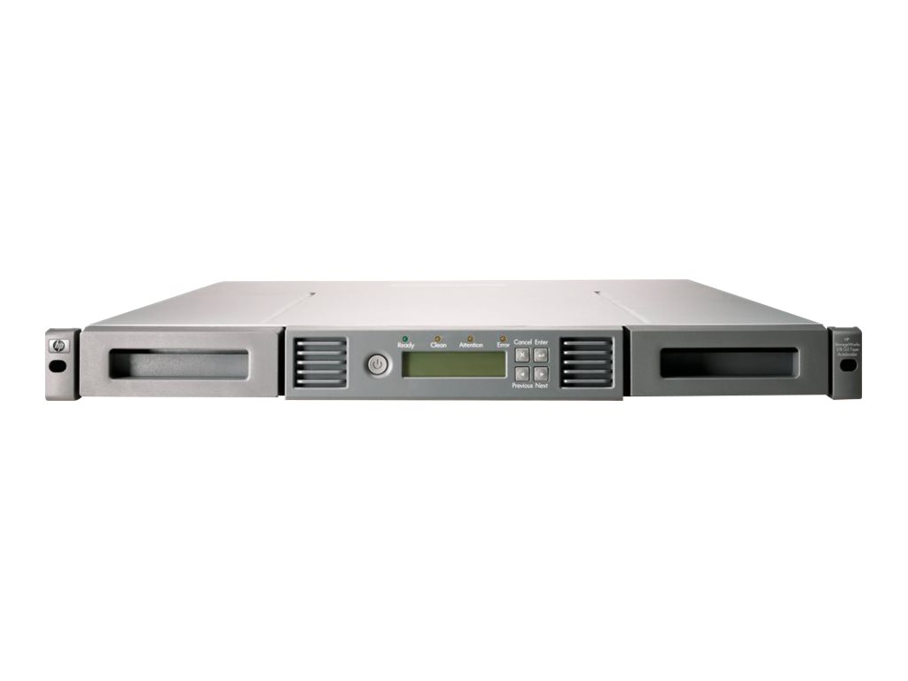 HPE 1/8 G2 Tape Autoloader Ultrium 3000 - Tape autoloader - 12 TB / 24 TB - slots: 8 - LTO Ultrium (1.5 TB / 3 TB) - Ultrium 5 - 8Gb Fibre Channel - external - 1U - barcode reader, encryption – Hewlett Packard Enterprise