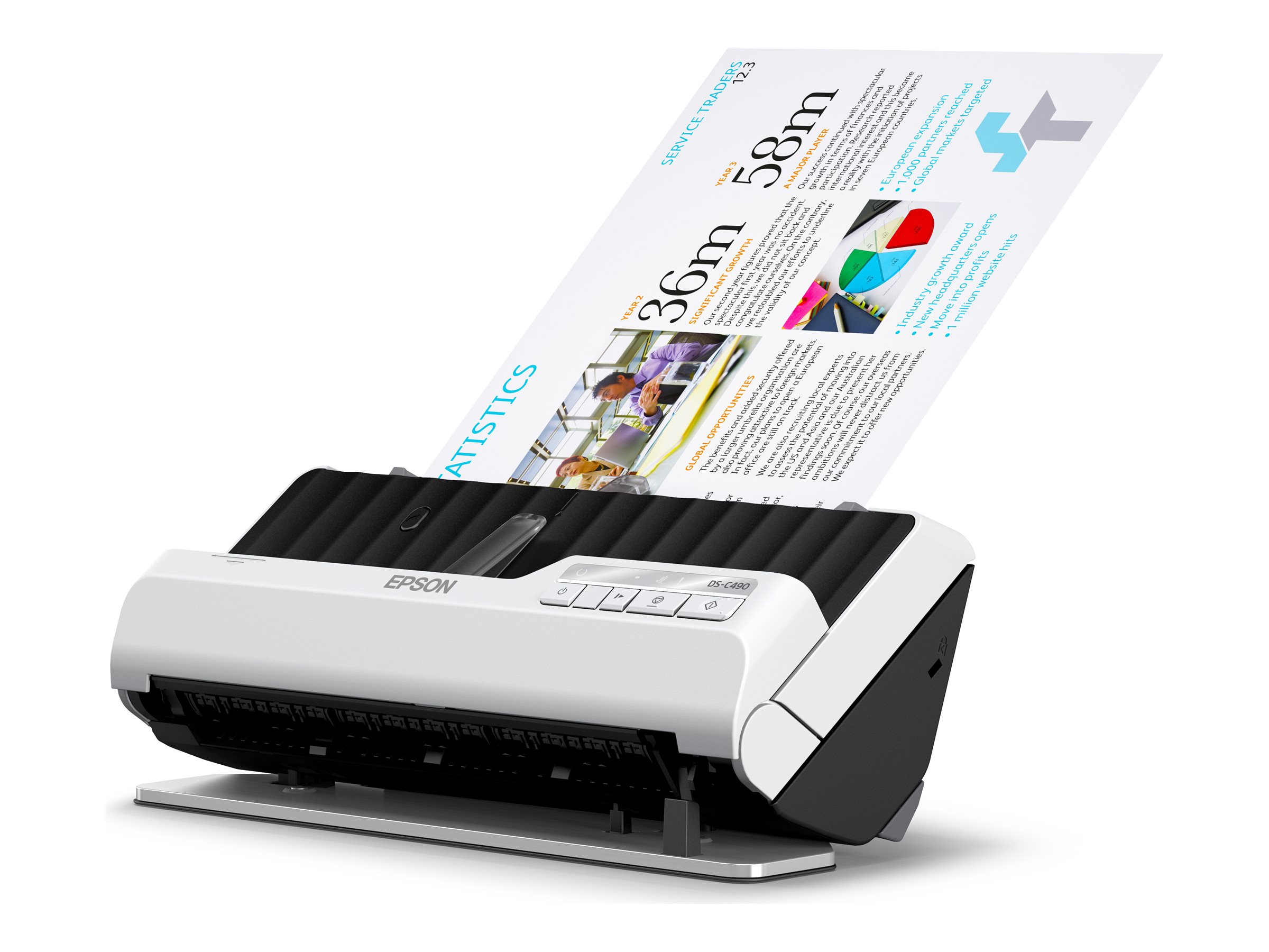 An image of Epson DS-C490 - sheetfed scanner - desktop - USB 2.0