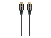 Manhattan HDMI Cable with Ethernet, 8K@60Hz (Ultra High Speed), 3m (Braided), Male to Male, Black, 4K@120Hz, Ultra HD 4k x 2k