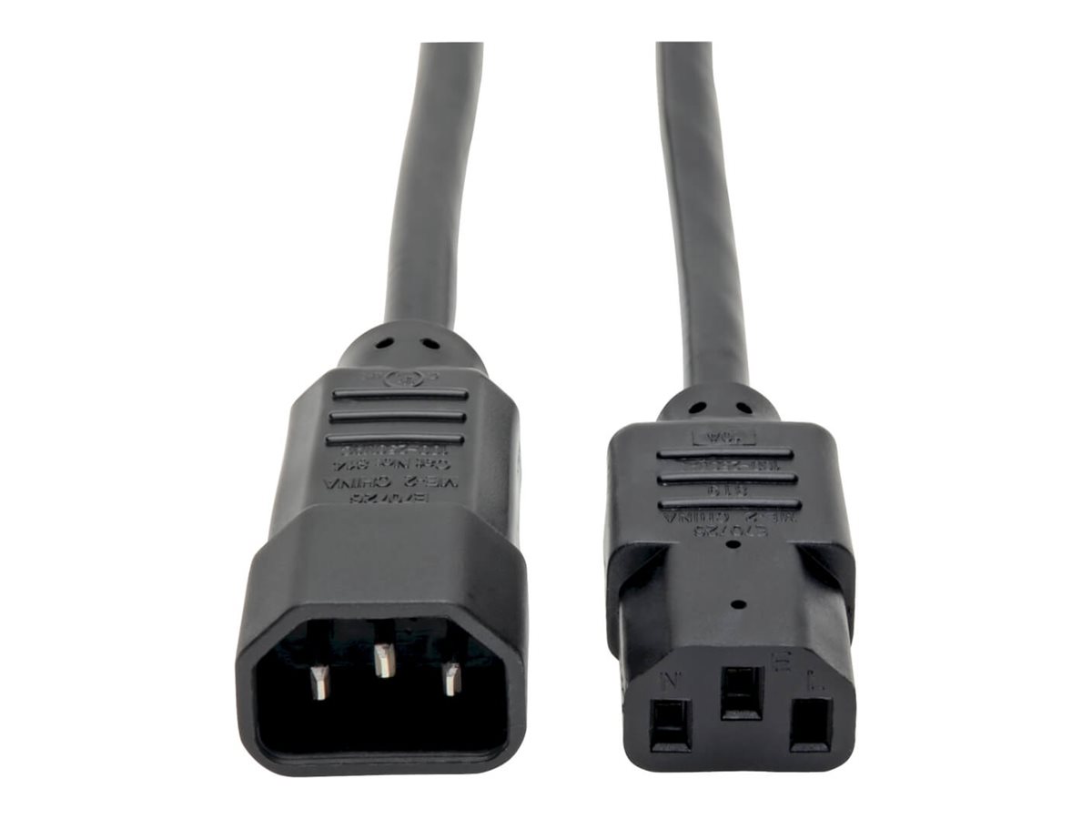 Tripp Lite 1ft Computer Power Cord Extension Cable C14 to C13 10A 18AWG 1'