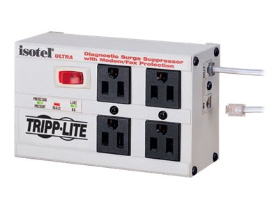 Tripp Lite Isobar Surge Protector Metal RJ11 4 Outlet 6' Cord 3330 Joules