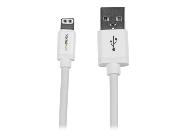 Image of StarTech.com 2m (6ft) Long White Apple 8-pin Lightning Connector to USB Cable for iPhone / iPod / iPad - Charge and Sync Cable (USBLT2MW) - Lightning cable - Lightning / USB - 2 m