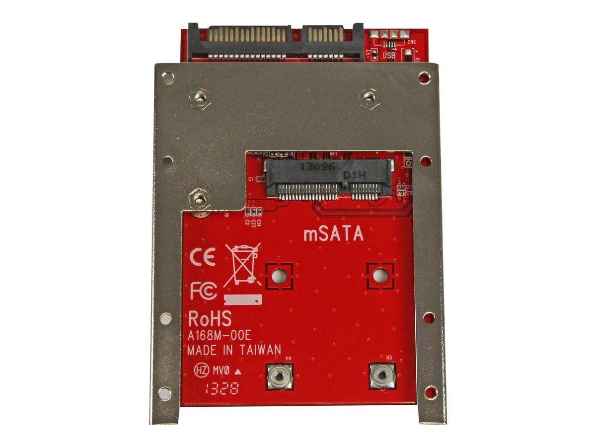 StarTech.com mSATA SSD to 2.5in SATA Adapter Converter - mSATA to SATA Adapter for 2.5in bay with Open Frame Bracket and 7mm Drive Height (SAT32MSAT257) - řadič úložiště - SATA 6Gb/s - SATA 6Gb/s – foto 2