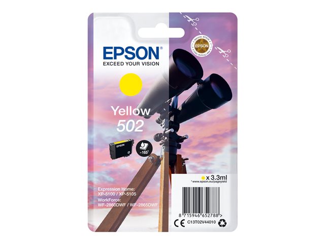 Image of Epson 502 - yellow - original - ink cartridge