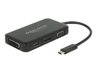 DELOCK Adapter USB-C > VGA/HDMI/DVI/DP St/Bu schwarz - 63929