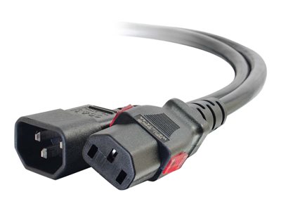 C2G 1ft Locking C14 to C13 10A 250V Power Cord Black