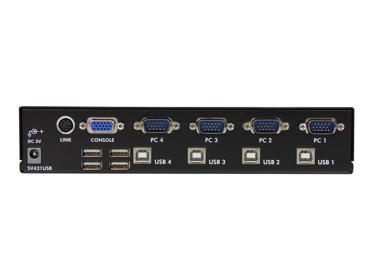 StarTech.com 4 Port Professional VGA USB KVM Switch with Hub - 1U Rack-mountable KVM Switch (SV431USB) - přepínač KVM - 4 porty – foto 2
