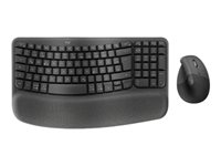 Logitech Wave Keys and Lift Combo Sæt med mus og tastatur Pressestempel Trådløs Tysk