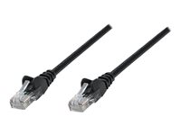 Intellinet Network Patch Cable, Cat6, 0.25m, Black, CCA, U/UTP, PVC, RJ45, Gold Plated Contacts, Snagless, Booted, Lifetime W