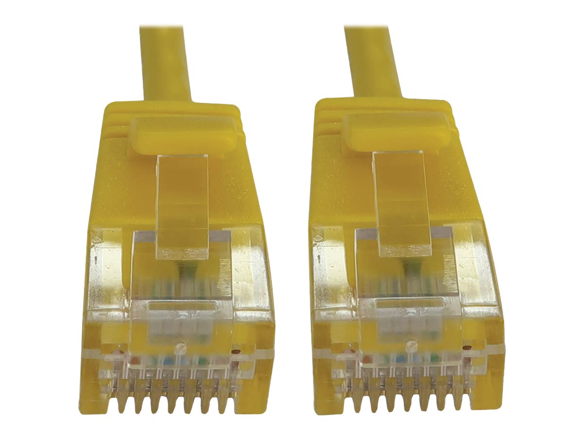 Tripp Lite Cat6a 10G Snagless Molded Slim UTP Ethernet Cable (RJ45 M/M), PoE, Yellow, 1 ft. (0.3 m)