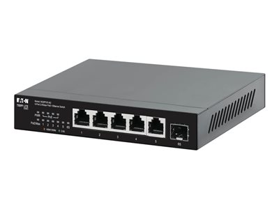 Eaton Tripp Lite series Desktop Gigabit Ethernet Unmanaged Switch PoE+ Pass-Through 5-Port 2.5 Gbps 70W Metal