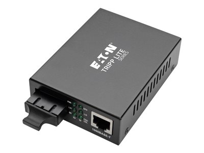 Eaton Tripp Lite Series Gigabit Multimode Fiber to Ethernet Media Converter, 10/100/1000 SC, International Power Supply, 1310 nm, 2,000 m (6,561 ft.)