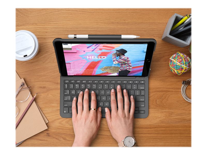 Logitech Slim Folio - clavier et tui - franais - graphite